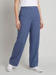MOSS COPENHAGEN Spodnie "Pennie" w kolorze niebieskim rozmiar: M. Niebieskie spodnie materiałowe Moss Copenhagen, na co dzień, m, bez wzorów, z materiału, z podwyższonym stanem. Za 149.95 zł.
