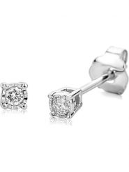 Revoni Złote kolczyki-wkrętki z diamentami rozmiar: onesize. Szare kolczyki Revoni, z diamentem, złote. Za 817.99 zł.