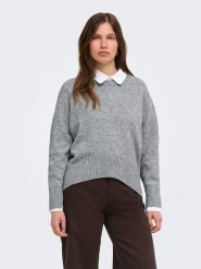 ONLY Sweter w kolorze szarym rozmiar: XL. Szare swetry Only, xl, bez wzorów, bez ramiączek. Za 89.95 zł.