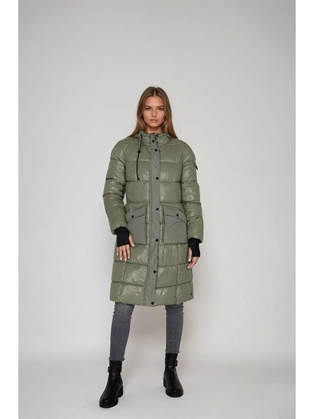 Steve Madden Płaszcz zimowy w kolorze zielonym rozmiar: M. Zielone płaszcze Steve Madden, na zimę, m, bez wzorów, z puchu, bez kaptura. Za 326.32 zł.