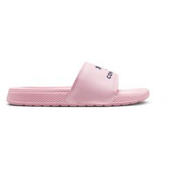 Klapki damskie Converse All Star Slide. Czerwone klapki Converse, bez wzorów, z materiału, bez obcasa. W wyprzedaży za 281.10 zł.