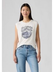 Levi's Top w kolorze biało-granatowym rozmiar: S. Białe topy Levi's®, s, bez wzorów, z bawełny, bez kołnierzyka, bez ramiączek. Za 56.79 zł.