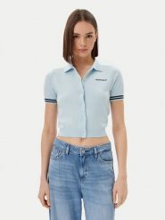 Guess Jeans Kardigan W5GR03 Z3HO2 Błękitny Regular Fit. Niebieskie kardigany Guess Jeans, s, z aplikacjami, z jeansu. Za 229.99 zł.