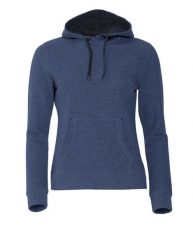 Clique Classic Hoody Women - bluza z kapturem blue melange. Niebieskie bluzy CLIQUE, s, bez wzorów, z bawełny, z kapturem. Za 212.59 zł.
