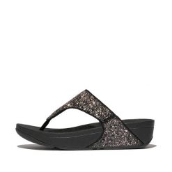Klapki damskie FitFlop Lulu. Czarne klapki FIT FLOP, bez wzorów, bez obcasa. Za 443.50 zł.