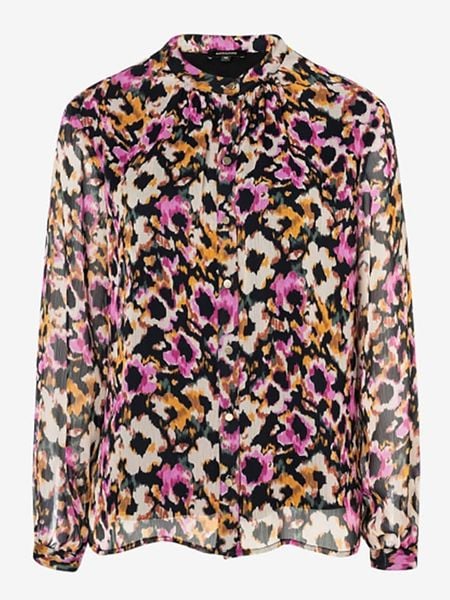 More & More Bluzka w kolorze czarno-pomarańczowo-różowym rozmiar: 36. Czarne bluzki More & More, bez wzorów, bez kołnierzyka, bez ramiączek. Za 83.22 zł.