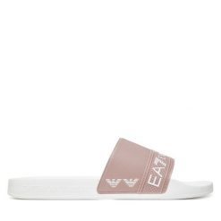 Klapki EA7 Emporio Armani. Brązowe klapki EA7 Emporio Armani, bez wzorów, bez obcasa. Za 179.99 zł.