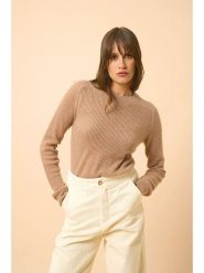 Just Cashmere Kaszmirowy sweter "Callie" w kolorze jasnobrązowym rozmiar: S. Brązowe swetry Just Cashmere, s, bez wzorów, z kaszmiru, bez ramiączek. Za 240.99 zł.