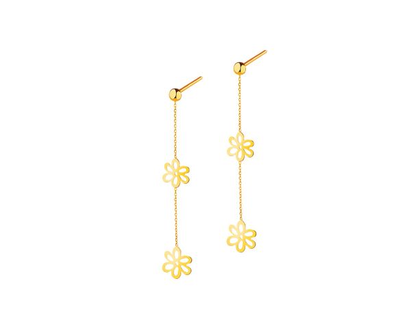 Złote kolczyki - kwiaty. Żółte kolczyki Apart, złote. Za 559.00 zł.