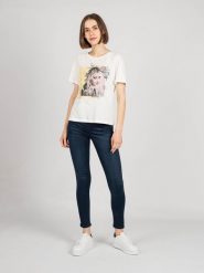 Patrizia Pepe T-Shirt | 8M1161/A8R8 | Kobieta | Biały. Białe t-shirty Patrizia Pepe, m, bez wzorów, z bawełny, bez kołnierzyka, bez ramiączek. W wyprzedaży za 199.00 zł.