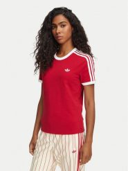 Adidas T-Shirt 3-Stripes Slim KS4779 Czerwony Regular Fit. Czerwone t-shirty Adidas, m, bez wzorów, z bawełny, bez kołnierzyka, bez ramiączek. Za 149.99 zł.