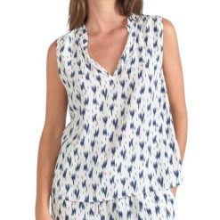 Koszulka damska Le Temps des cerises Rosita. Niebieskie bluzki Le Temps Des Cerises, bez wzorów, bez kołnierzyka, bez ramiączek. W wyprzedaży za 206.00 zł.