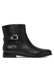 LAUREN RALPH LAUREN Botki 802974382004 Czarny. Czarne botki Lauren Ralph Lauren, bez wzorów, ze skóry, bez obcasa, na słupku, bez zapięcia. Za 1,199.00 zł.