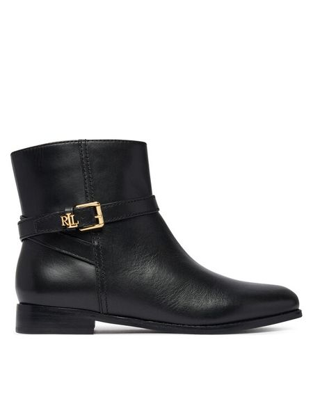 LAUREN RALPH LAUREN Botki 802974382004 Czarny. Czarne botki Lauren Ralph Lauren, bez wzorów, ze skóry, bez obcasa, na słupku, bez zapięcia. Za 1,199.00 zł.