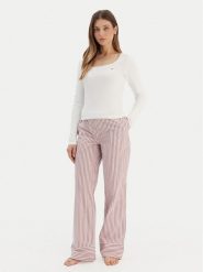Tommy Hilfiger Piżama UW0UW06143 Écru Regular Fit. Piżamy TOMMY HILFIGER, bez wzorów, z bawełny, bez ramiączek. Za 389.99 zł.