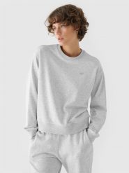 4F Bluza dresowa nierozpinana bez kaptura damska - szara L. Szare bluzy 4f, l, bez wzorów, z bawełny, bez kaptura. Za 129.99 zł.