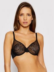 Gossard Biustonosz z fiszbiną Lace Sheer 13001 Czarny. Czarne biustonosze Gossard, bez wzorów, z syntetyku. Za 129.99 zł.