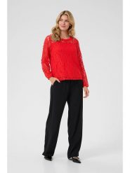Cream Bluzka "Kit" w kolorze czerwonym rozmiar: XL. Czerwone bluzki Cream, xl, bez wzorów, z koronki, bez kołnierzyka, bez ramiączek. Za 139.95 zł.