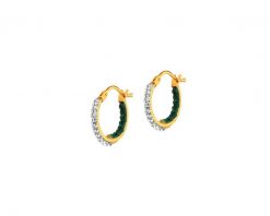 Złote kolczyki ze szkłem szlifowanym- koła, 14 mm. Żółte kolczyki Apart, szklane. Za 469.00 zł.
