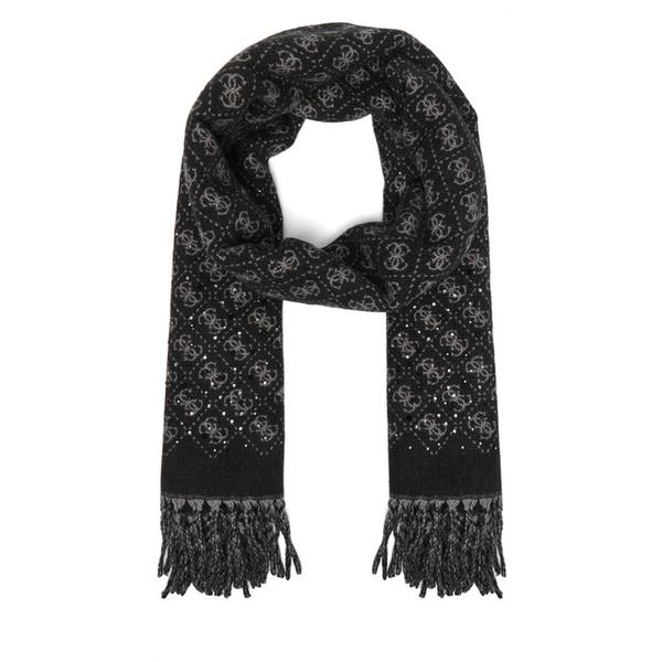 Szalik Guess. Czarne szaliki Guess, z aplikacjami. Za 234.99 zł.