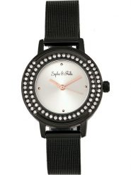 Sophie & Freda Zegarek kwarcowy "Cambridge" w kolorze srebrno-czarnym rozmiar: onesize. Czarne, analogowe zegarki Sophie & Freda. Za 173.99 zł.