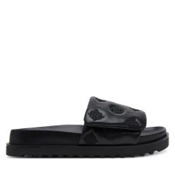Klapki Guess. Czarne klapki Guess, z aplikacjami, bez obcasa. Za 299.99 zł.