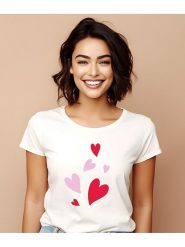 WOOOP Koszulka "Hearts" w kolorze białym rozmiar: XL. Białe bluzki Wooop, xl, bez wzorów, z bawełny, bez kołnierzyka, bez ramiączek. Za 75.16 zł.