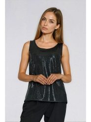 Nife Top w kolorze czarnym rozmiar: 42. Czarne topy Nife, bez wzorów, bez kołnierzyka, bez ramiączek. Za 154.79 zł.