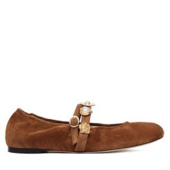 Baleriny Stuart Weitzman. Brązowe baleriny Stuart Weitzman, bez wzorów, bez obcasa. Za 2,079.00 zł.