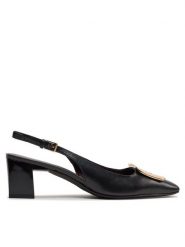Tory Burch Sandały 156479 Czarny. Czarne sandały Tory Burch, bez wzorów, ze skóry, bez obcasa, na słupku, bez zapięcia. Za 1,659.00 zł.