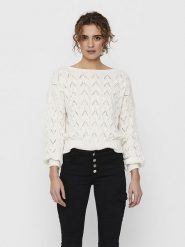 ONLY Sweter w kolorze kremowym rozmiar: XS. Brązowe swetry Only, xs, bez wzorów, bez ramiączek. Za 70.45 zł.