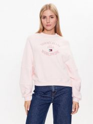Tommy Jeans Bluza DW0DW16137 Różowy Relaxed Fit. Czerwone bluzy Tommy Jeans, xl, bez wzorów, z bawełny, bez kaptura. Za 419.99 zł.