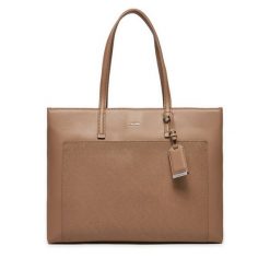 Torebka Calvin Klein. Brązowe shopper Calvin Klein, bez wzorów, bez dodatków. Za 469.99 zł.