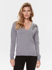 Liu Jo Sweter MF3013 MS14G Szary Regular Fit. Szare swetry Liu Jo, xs, bez wzorów, z wiskozy, bez ramiączek. Za 319.99 zł.