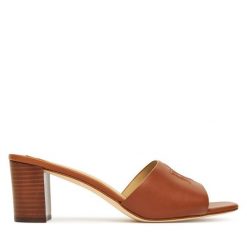 Klapki LAUREN RALPH LAUREN. Brązowe klapki Lauren Ralph Lauren, bez wzorów, bez obcasa. Za 719.99 zł.