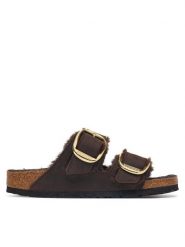 Birkenstock Klapki Arizona Big Buckle 1032982 Brązowy ciemny. Brązowe klapki Birkenstock, bez wzorów, ze skóry, bez obcasa. Za 819.99 zł.