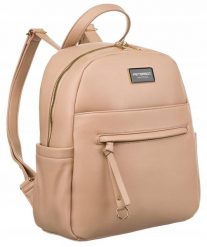 Plecak damski Peterson PTN T39013 c. beżowy. Brązowe plecaki Peterson, bez wzorów, z materiału. Za 100.49 zł.