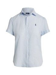 Polo Ralph Lauren Koszula 211973366504 Niebieski jasny Regular Fit. Niebieskie koszule Polo Ralph Lauren, m, bez wzorów, ze lnu, bez kołnierzyka, bez ramiączek. Za 729.99 zł.