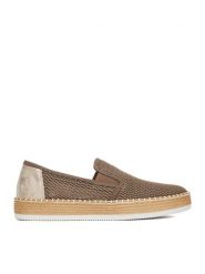 Rieker Espadryle CEO-L7873-64 Szary. Szare espadryle Rieker, bez wzorów, z materiału, bez obcasa, bez zapięcia. Za 319.99 zł.
