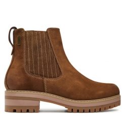 Sztyblety Wrangler. Brązowe botki Wrangler, bez wzorów, bez obcasa, na płaskiej podeszwie, bez zapięcia. Za 519.99 zł.