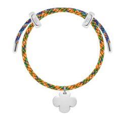 Bransoletka Liana wielokolorowa z posrebrzaną okrągłą koniczynką. Bransoletki Lilou, posrebrzane. Za 278.00 zł.