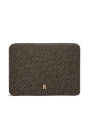 Tommy Hilfiger Etui na laptopa Th Icon Laptop Case Mono Print AW0AW18929 Czarny. Czarne torby na laptopa TOMMY HILFIGER, bez wzorów, ze skóry. Za 369.99 zł.