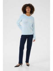 CULTURE Sweter w kolorze błękitno-białym rozmiar: L. Niebieskie swetry Culture, l, bez wzorów, z bawełny, bez ramiączek. Za 95.95 zł.
