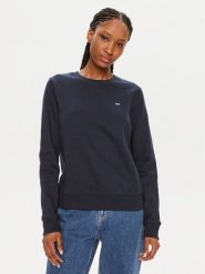 Tommy Jeans Bluza Flag DW0DW19726 Granatowy Regular Fit. Niebieskie bluzy Tommy Jeans, xs, bez wzorów, z bawełny, bez kaptura. Za 329.99 zł.