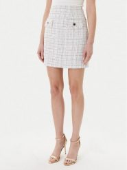 Guess Spódnica mini W5YD15 WHDB2 Biały Regular Fit. Białe spódnice Guess, l, z aplikacjami, z syntetyku, mini. Za 269.99 zł.