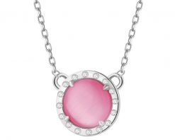 Naszyjnik srebrny z cyrkoniami i kamieniem jubilerskim kocie oko. Szare naszyjniki Apart, z cyrkonią, srebrne. Za 299.00 zł.