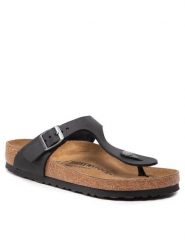Birkenstock Japonki Gizeh Bs 845251 Czarny. Czarne klapki Birkenstock, bez wzorów, ze skóry, bez obcasa. Za 389.00 zł.