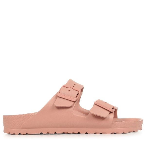 Klapki Birkenstock Arizona Eva Damskie. Czerwone klapki Birkenstock, bez wzorów, z materiału, bez obcasa. Za 284.00 zł.