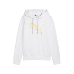 Damska bluza z kapturem ESS METALLIC PUMA. Białe bluzy Puma, xs, bez wzorów, z bawełny, z kapturem. Za 249.00 zł.