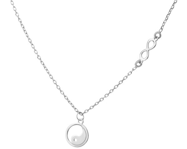 Naszyjnik srebrny - yin yang, nieskończoność. Szare naszyjniki Apart, srebrne. W wyprzedaży za 104.30 zł.